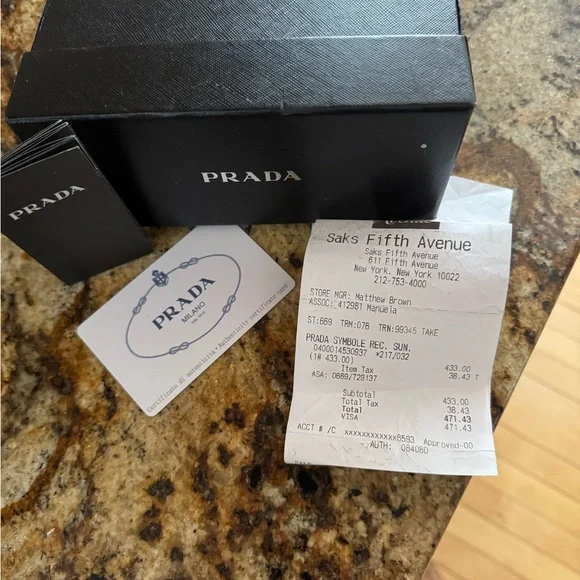 Prada Dark Rectangular Sunglasses - Picture 5 of 6